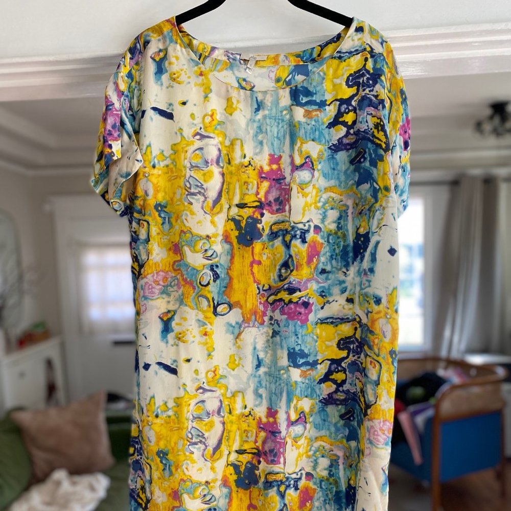Joie Silk Watercolor Tunic Dress